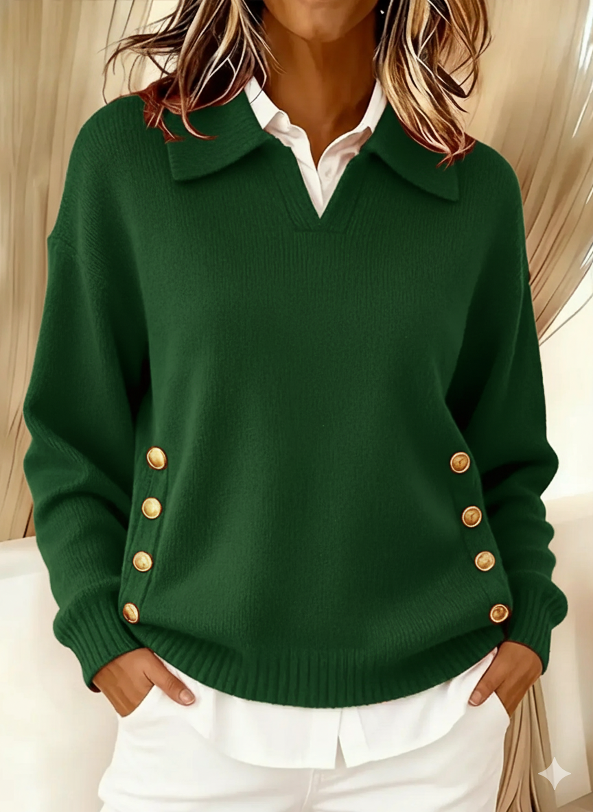 Vynette™ | Collared V-Neck Jumper