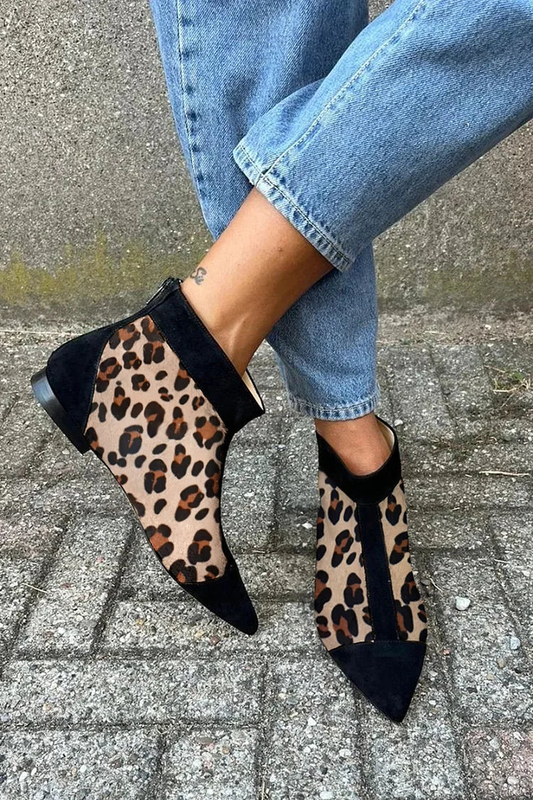 Aviana™ Stylish Leopard Print Ankle Boots
