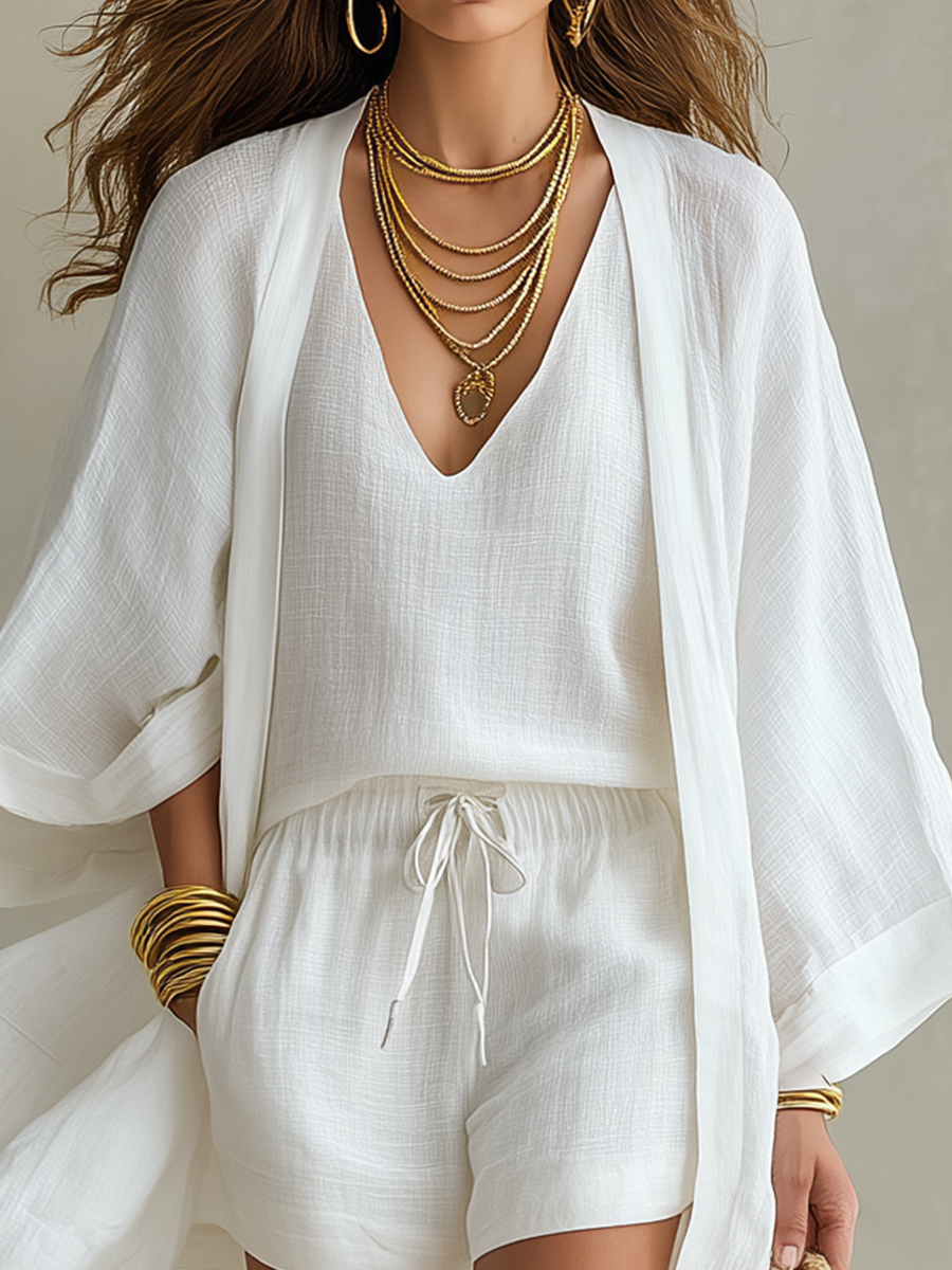 Easygoing Three-Piece Set with Lightweight Layering