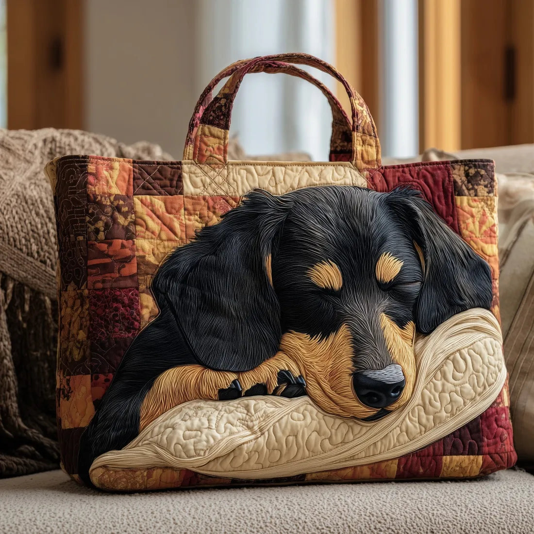 Quilted Dachshund Bag – Roomy and Lightweight