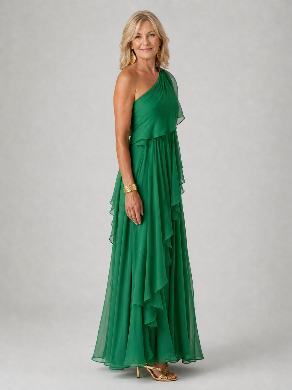 Victoria™ | One-Shoulder Ruffle Maxi Dress
