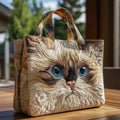 Quilted White Cat with Blue Eyes Bag – Roomy and Lightweight