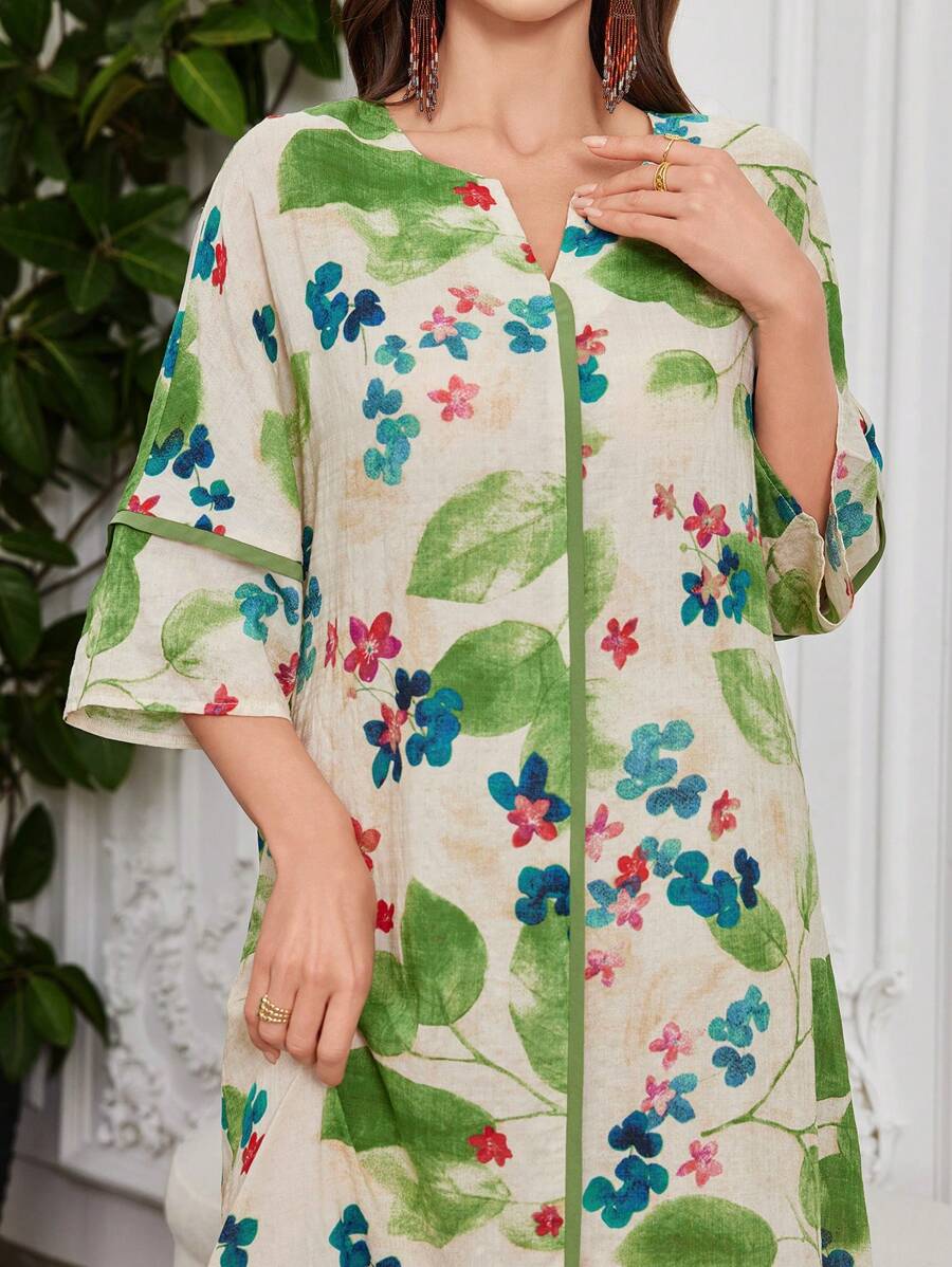 Leah™ | Ruffled Floral Print Dress