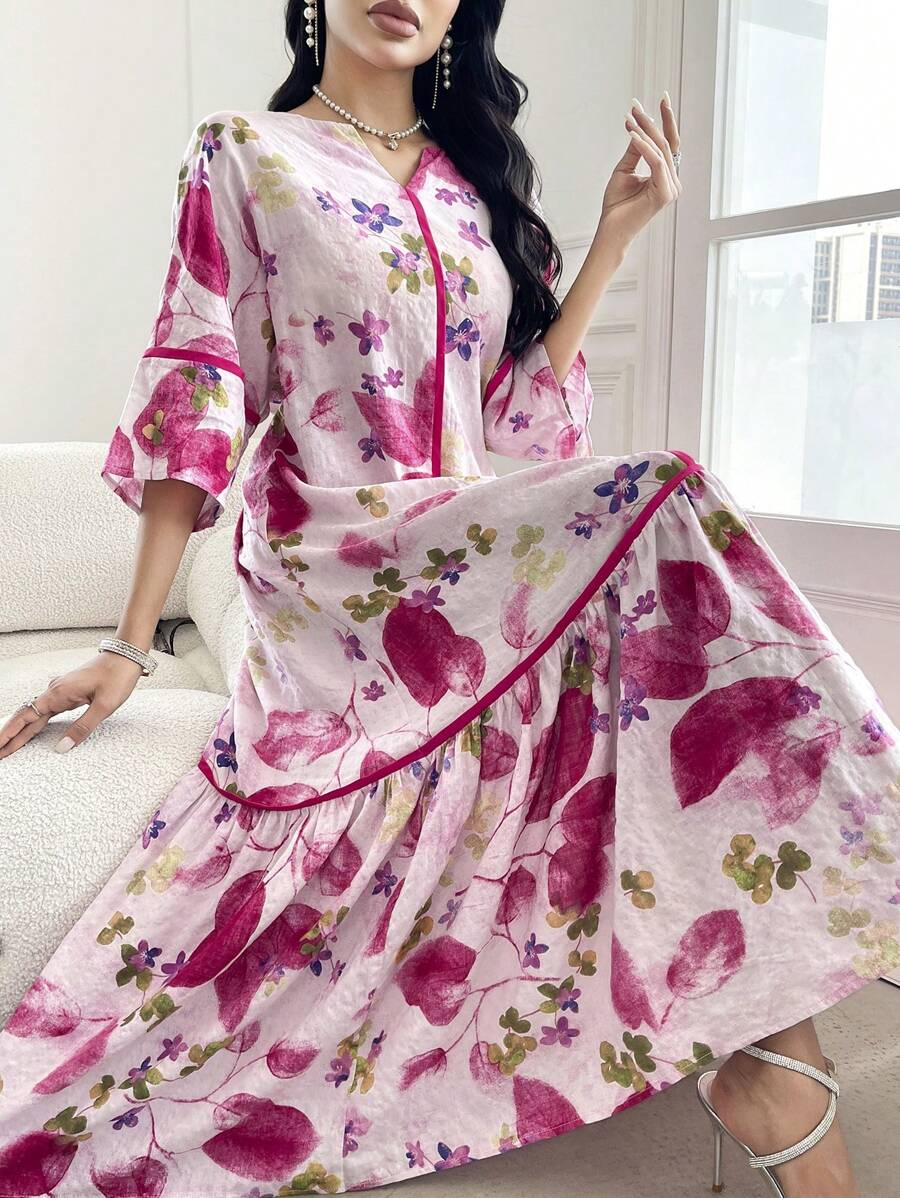 Leah™ | Ruffled Floral Print Dress