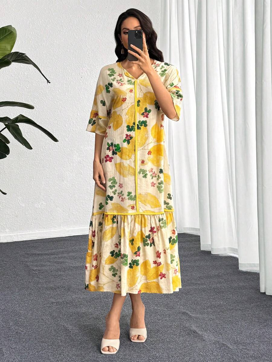 Leah™ | Floral Ruffle Dress
