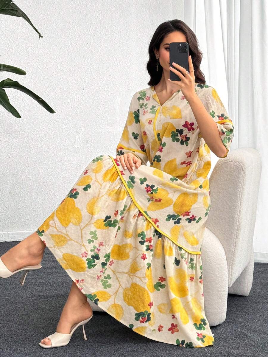 Leah™ | Floral Ruffle Dress