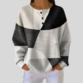 Almira | Honeycomb Fabric Henley Sweatshirt