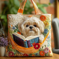 Handcrafted Shih Tzu, Books and Flowers Bag – Gift Idea