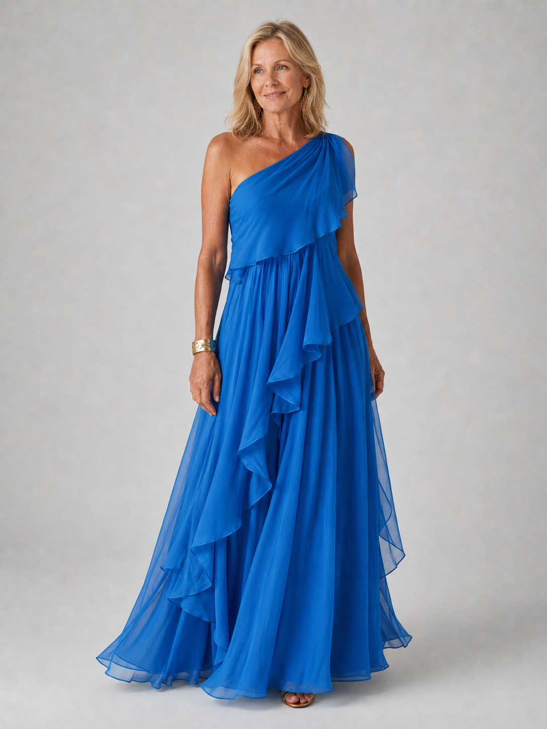 Victoria™ | One-Shoulder Ruffle Maxi Dress