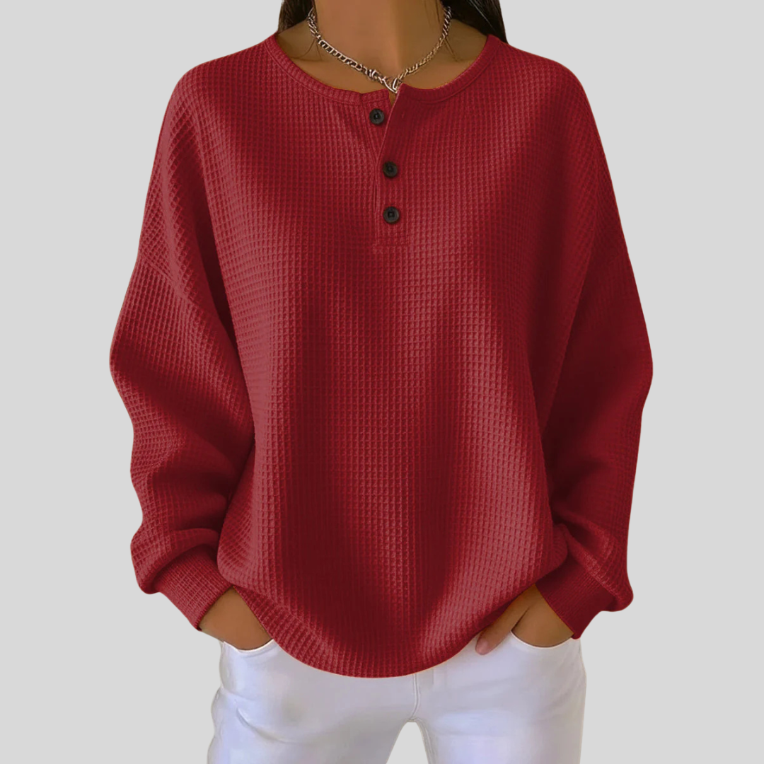 Nessa | Relaxed Henley Sweatshirt