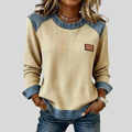 Delancine | Honeycomb Fabric Patchwork Sweatshirt