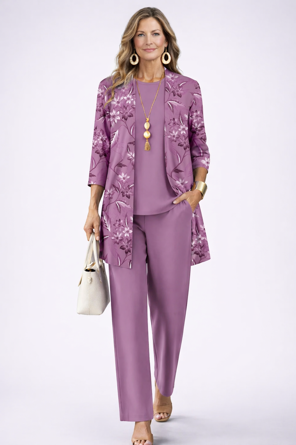 Paula three-piece co-ord set in purple
