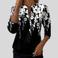 Crimson | Floral Half-Zip Hoodie