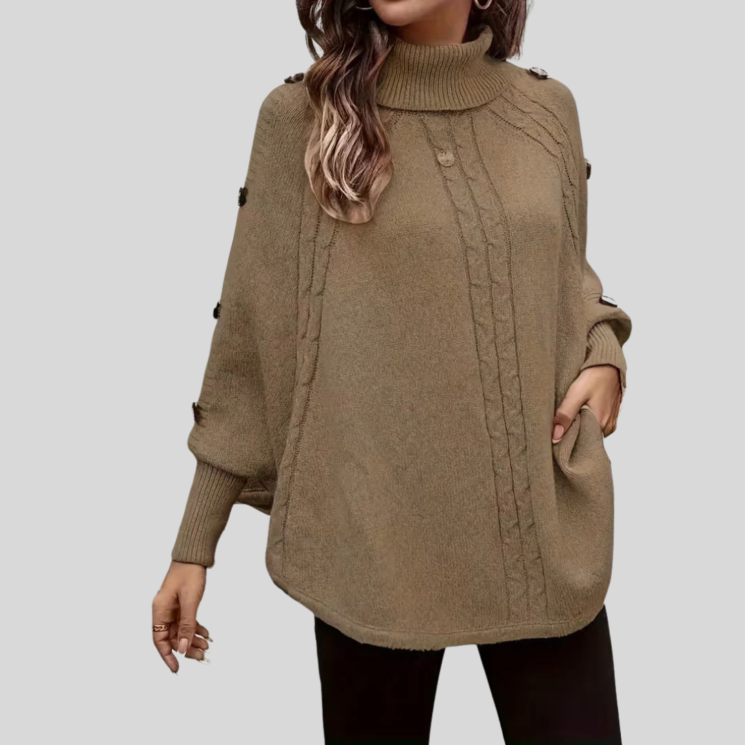 Norelle | High Neck Cable Knit Sweater