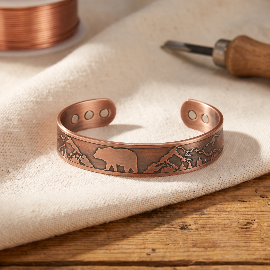 Mother Bear Copper Bracelet