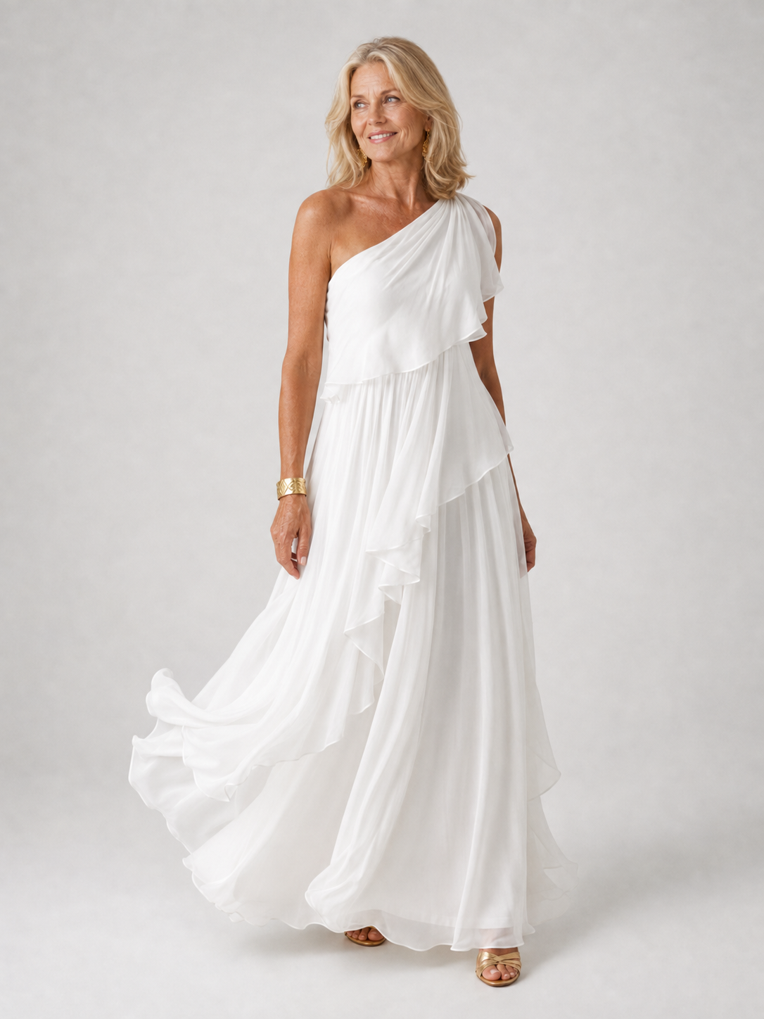 Victoria™ | One-Shoulder Ruffle Maxi Dress
