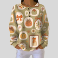 Tawnie | Bow-Embellished Pumpkin Sweatshirt