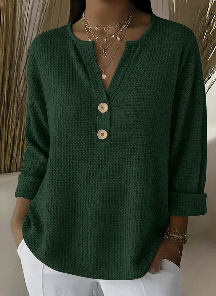 Lucinda™ | Button-Up Henley Top