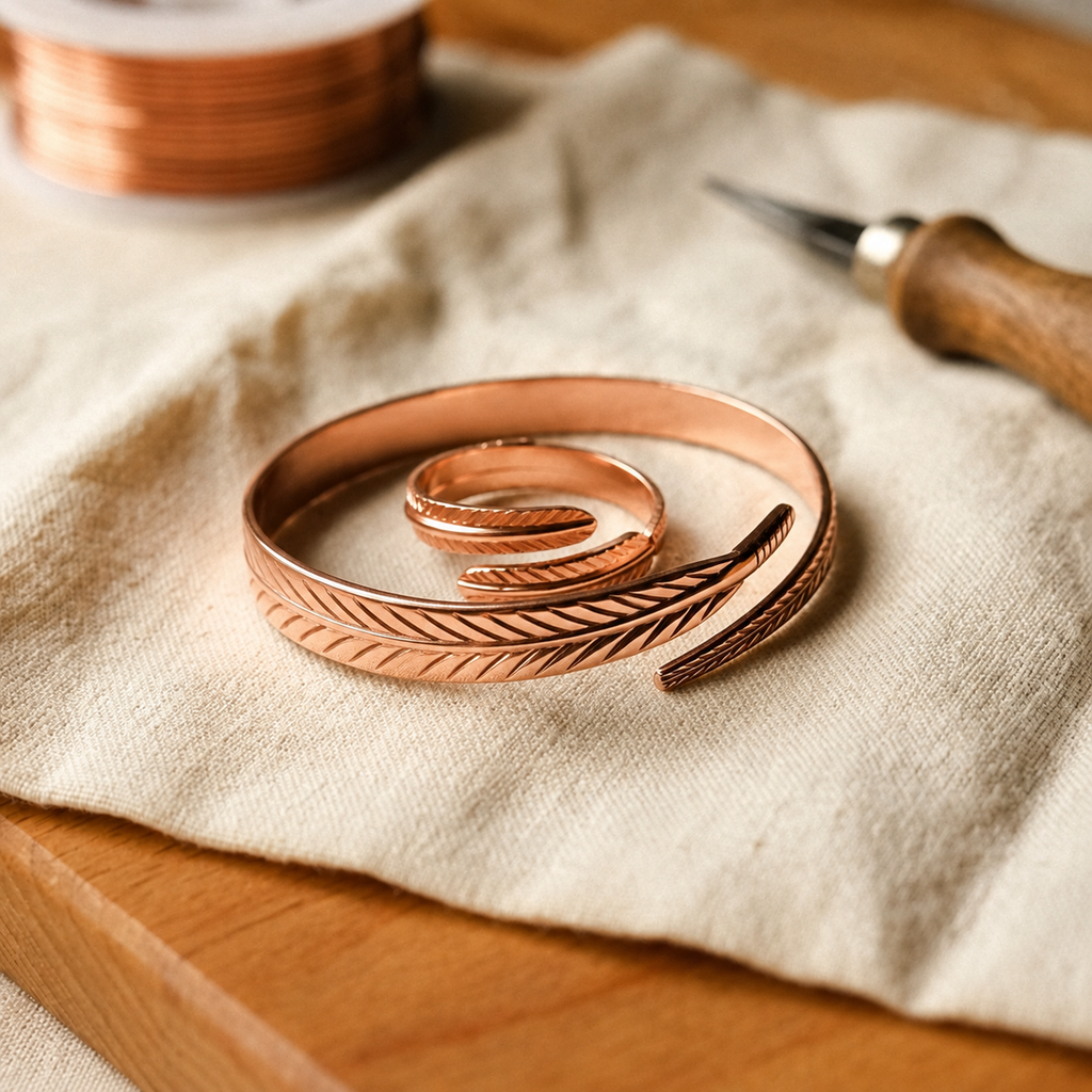 Roots Copper Jewellery Set