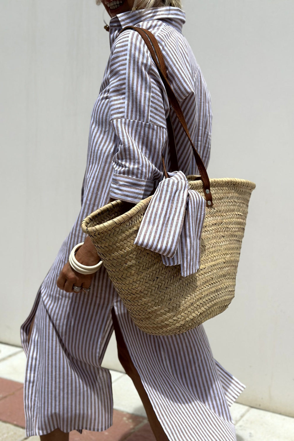 Sophia | Classic Striped Shirt Dress for Effortless Elegance