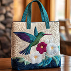 Floral Quilted Hummingbird and White Flower Bag – Two Sizes