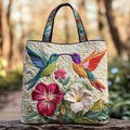 Floral Quilted Hummingbird and White Flowers Bag – Two Sizes