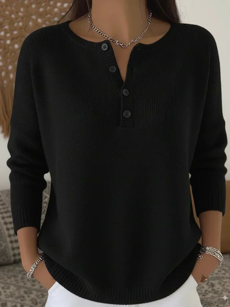 Helena™ | Henley Button-Up Jumper
