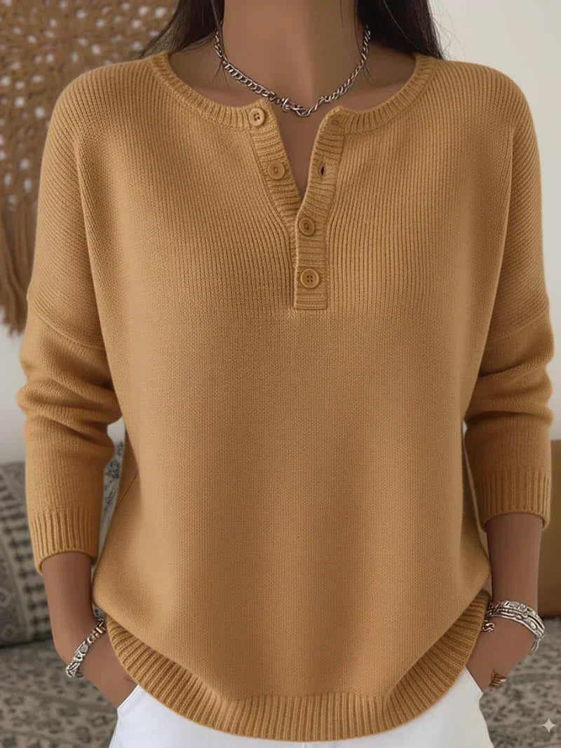 Helena™ | Henley Button-Up Jumper