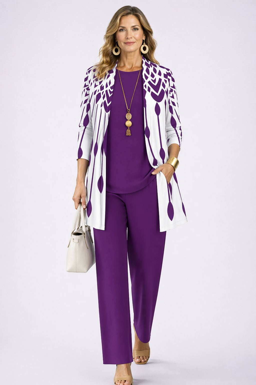 Lalaine three-piece co-ord set in purple – photo 2