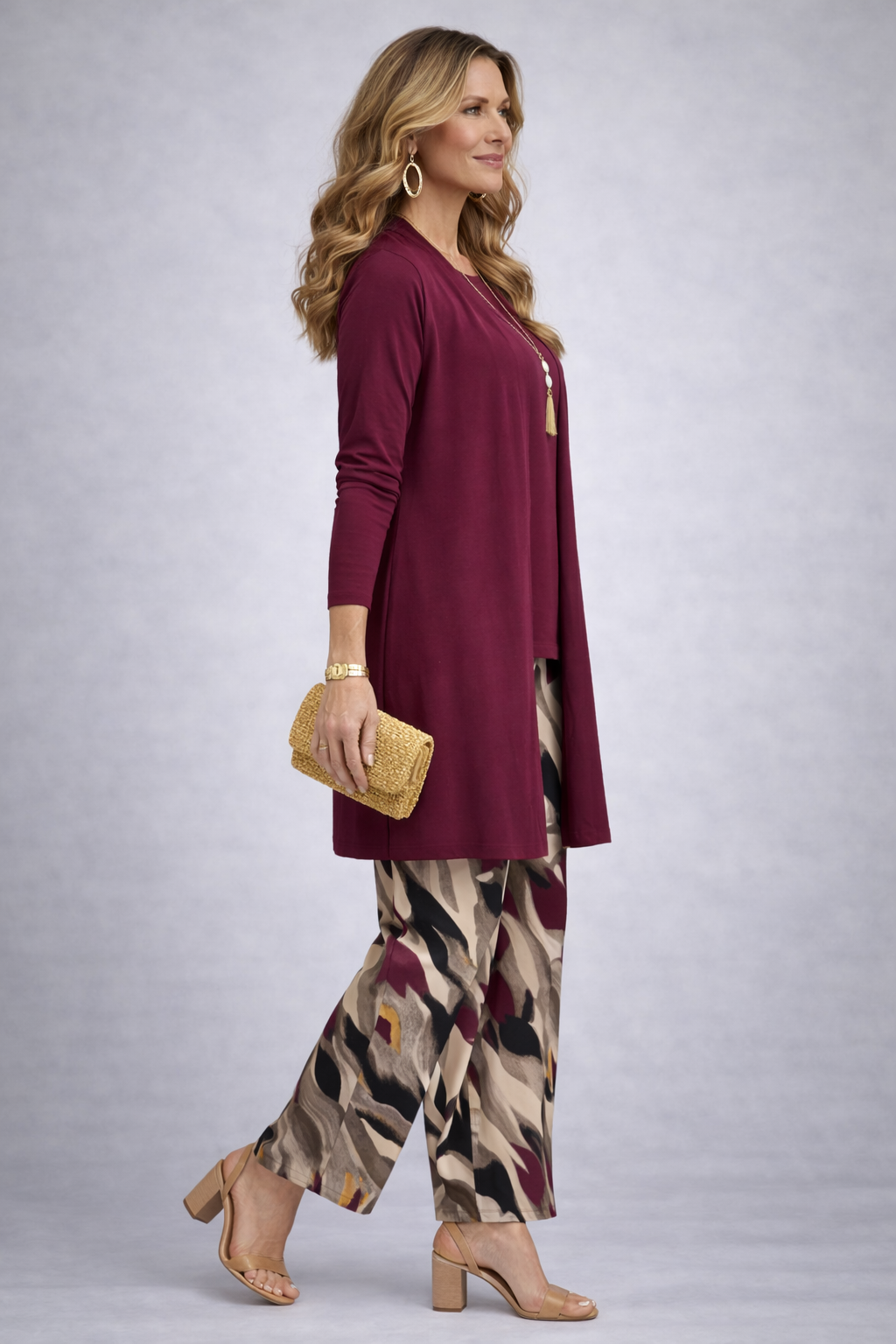Fiona three-piece co-ord set in burgundy – photo 2