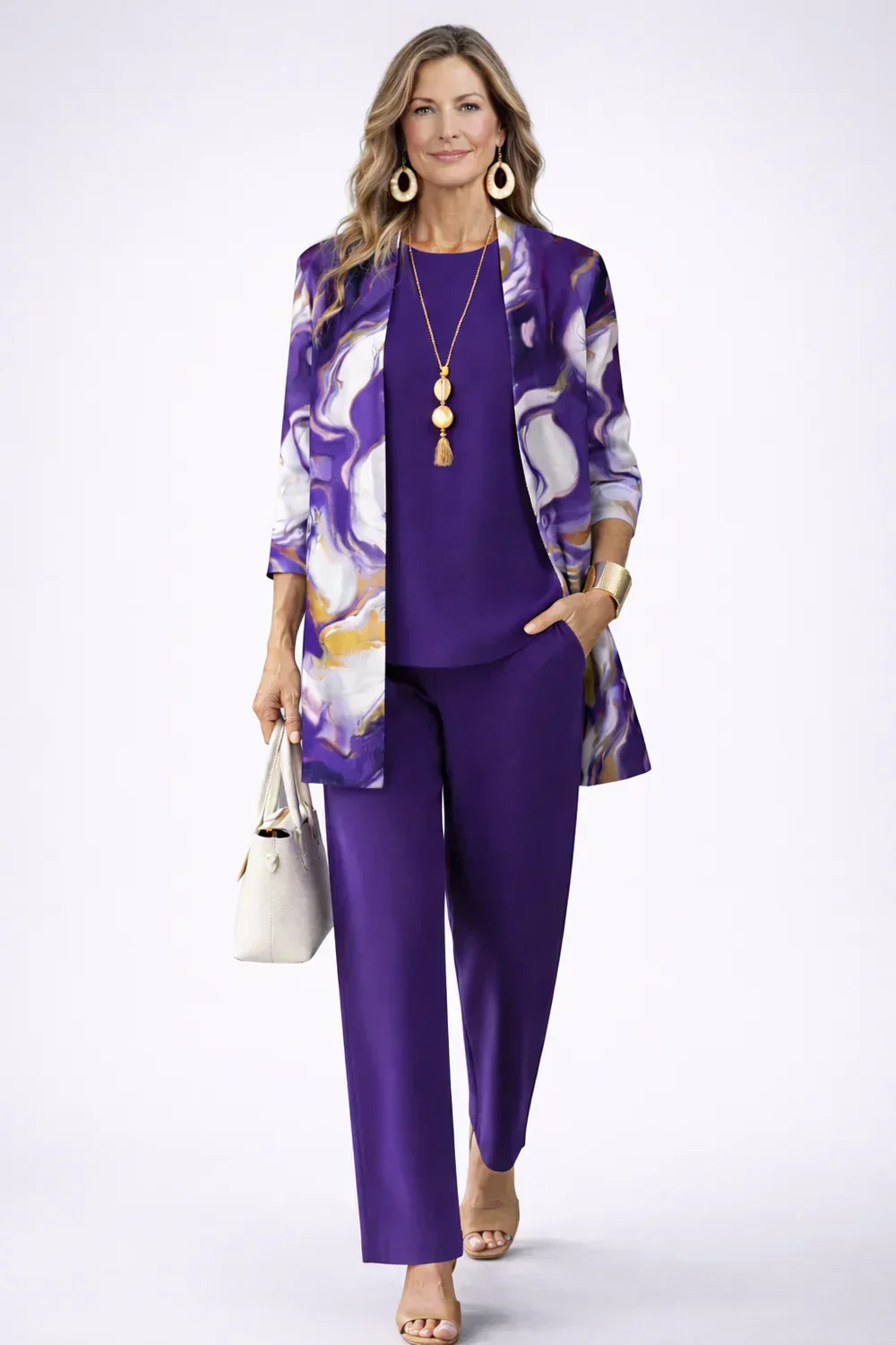 Marga three-piece co-ord set in purple