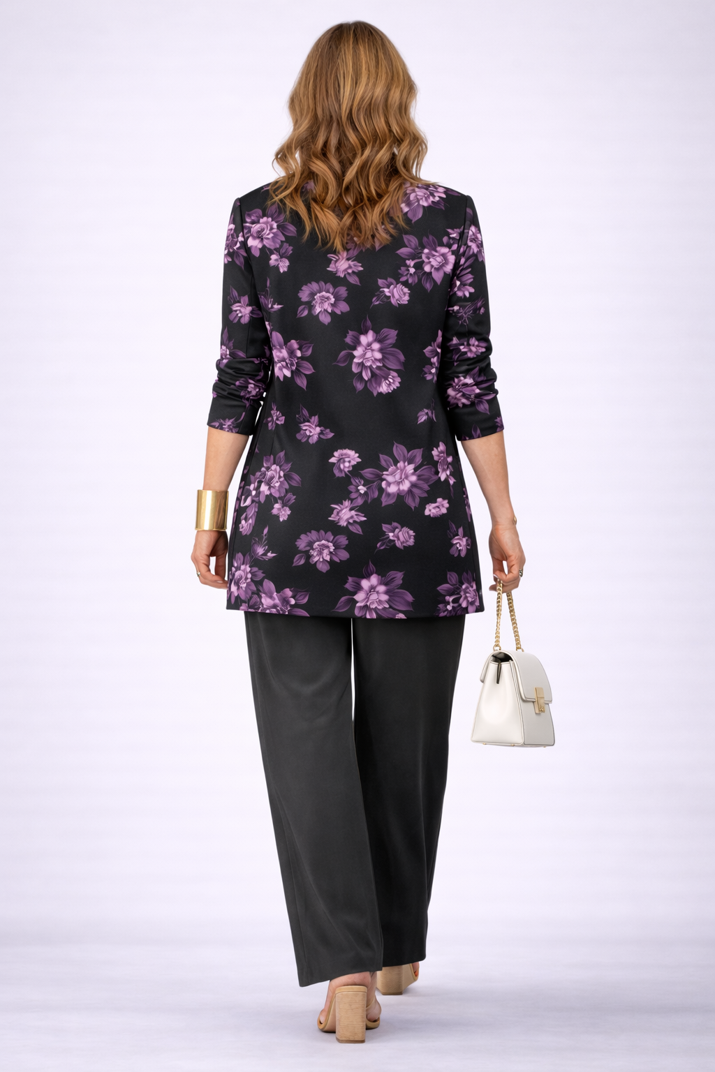 Helen three-piece co-ord set in purple and black – photo 2
