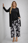 Polly three-piece co-ord set in black and white