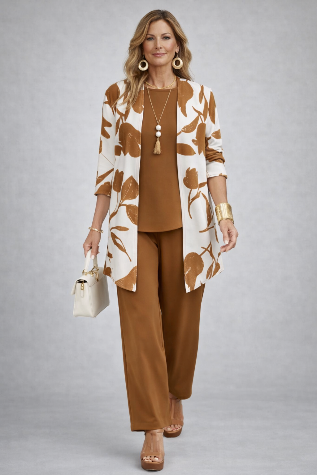 Melody three-piece co-ord set in caramel