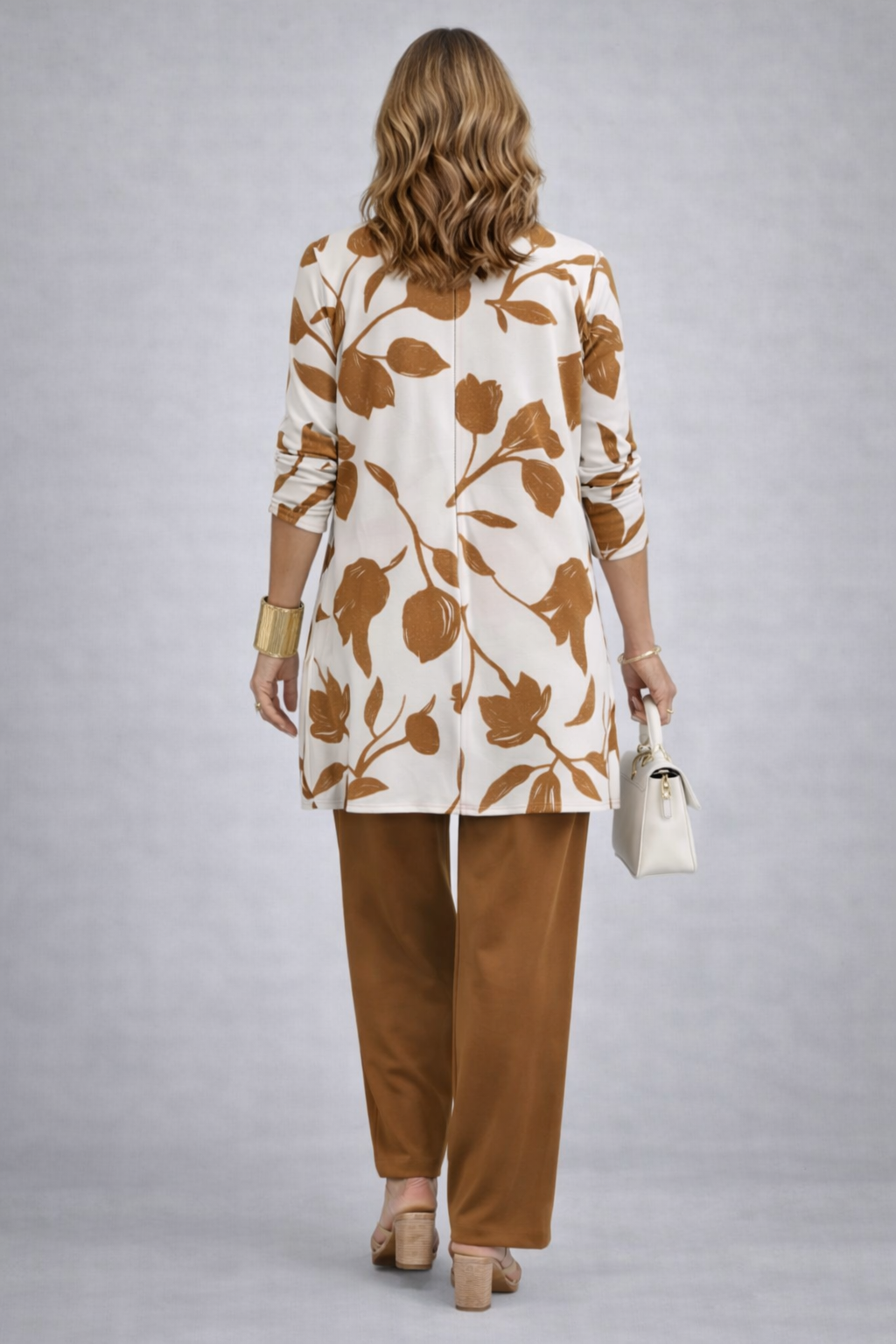 Melody three-piece co-ord set in caramel – photo 2