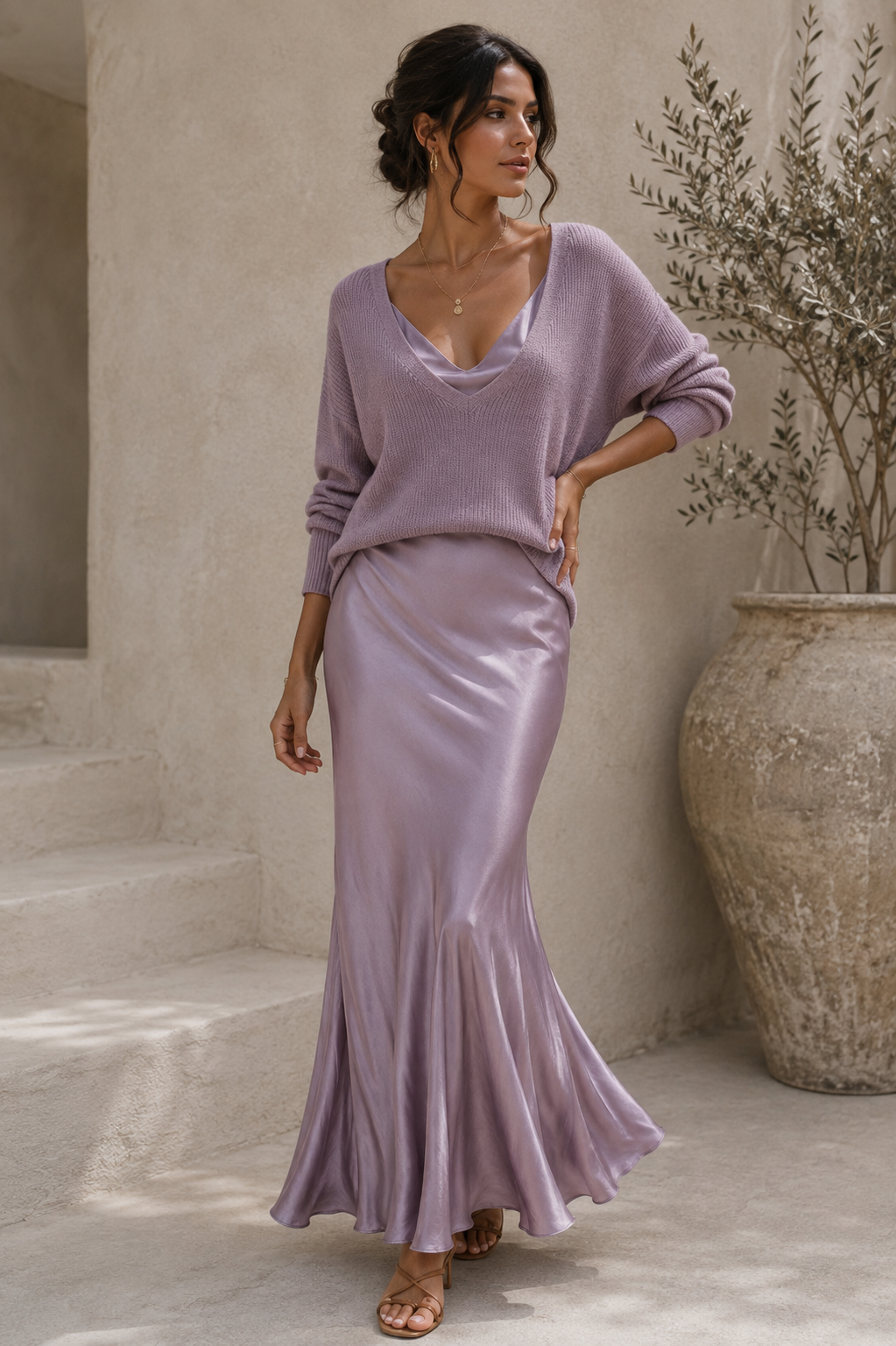 Alma™ | Satin & Jersey Dress