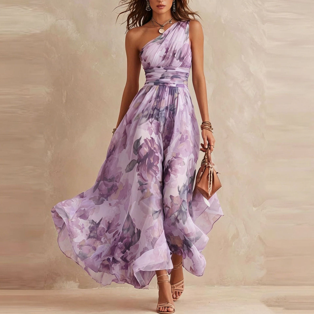 Aurora™ | Asymmetrical Floral Maxi Dress