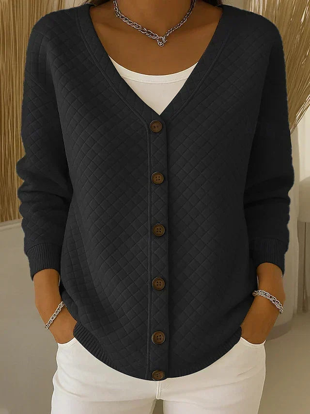 Laverne™ | Quilted Button-Up Cardigan