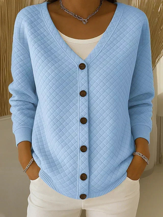 Laverne™ | Quilted Button-Up Cardigan