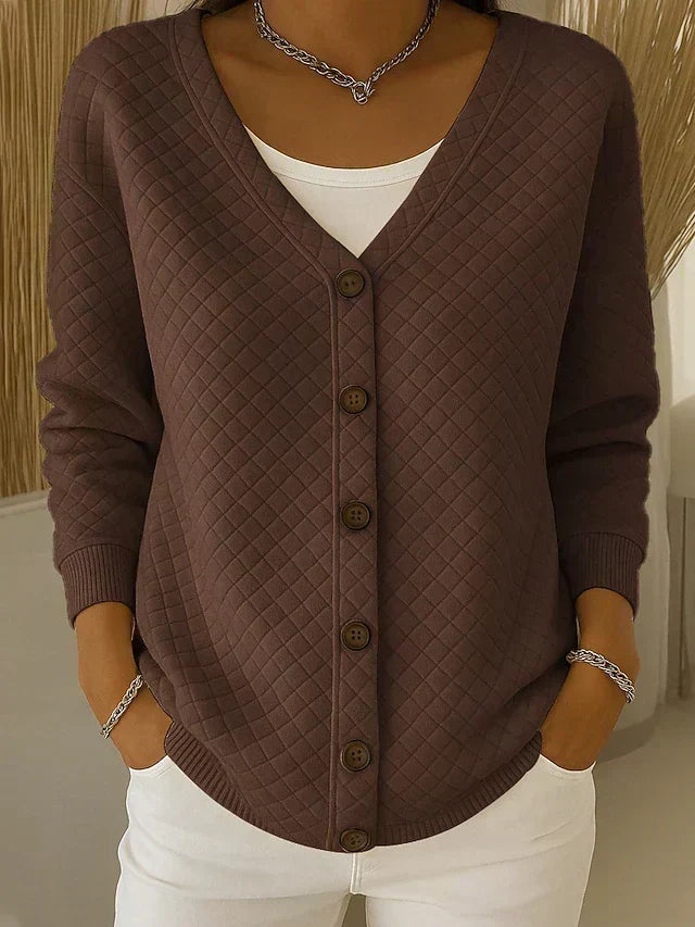 Laverne™ | Quilted Button-Up Cardigan