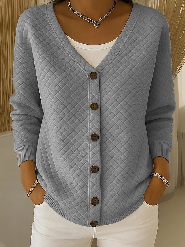 Laverne™ | Quilted Button-Up Cardigan