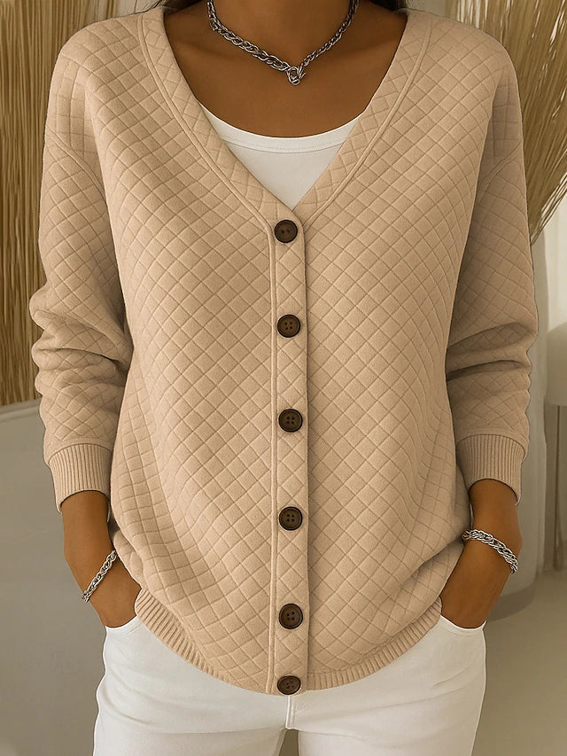 Laverne™ | Quilted Button-Up Cardigan