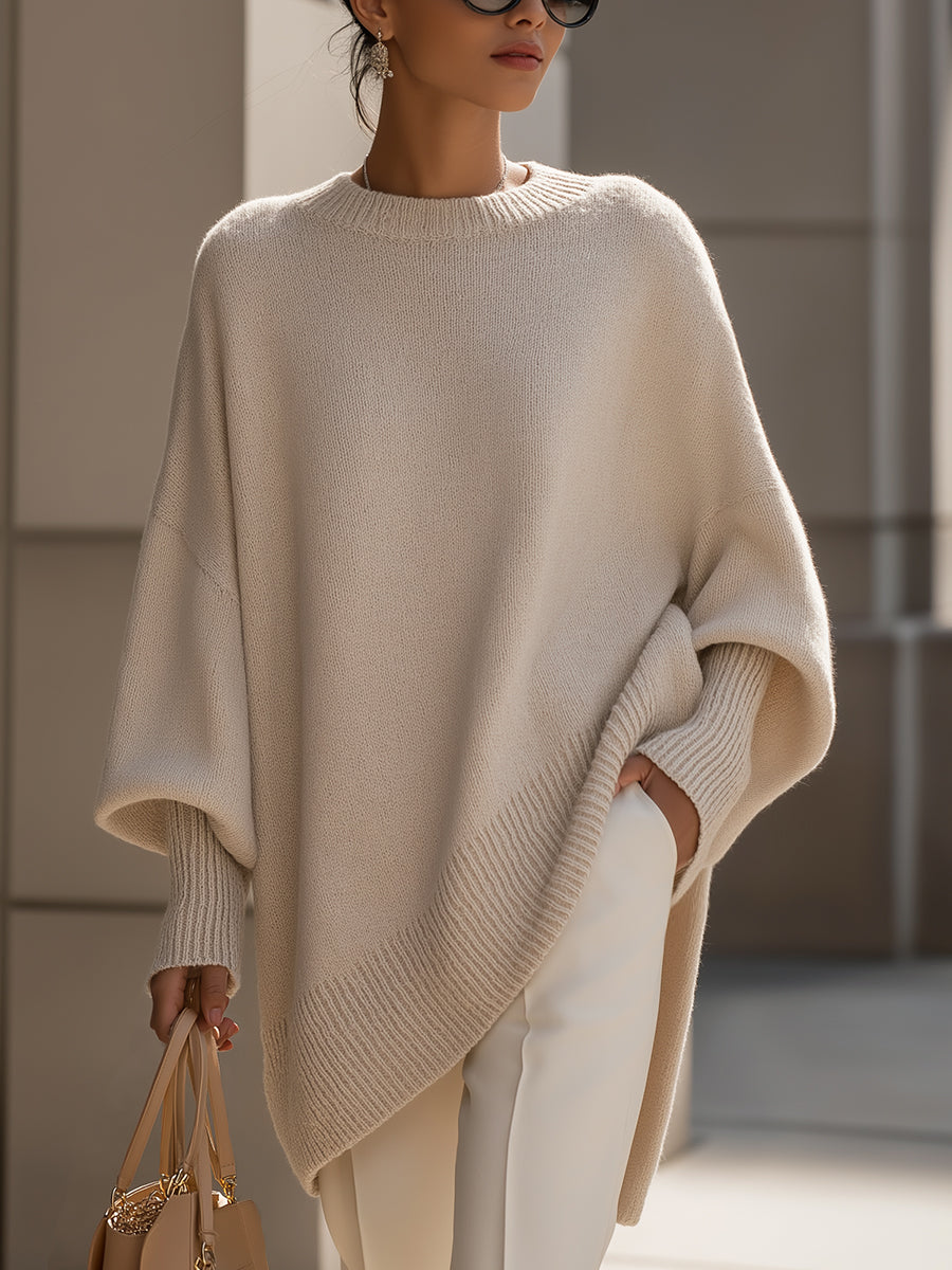 Isolde | Cozy Oversized Knit Sweater with Draped Design