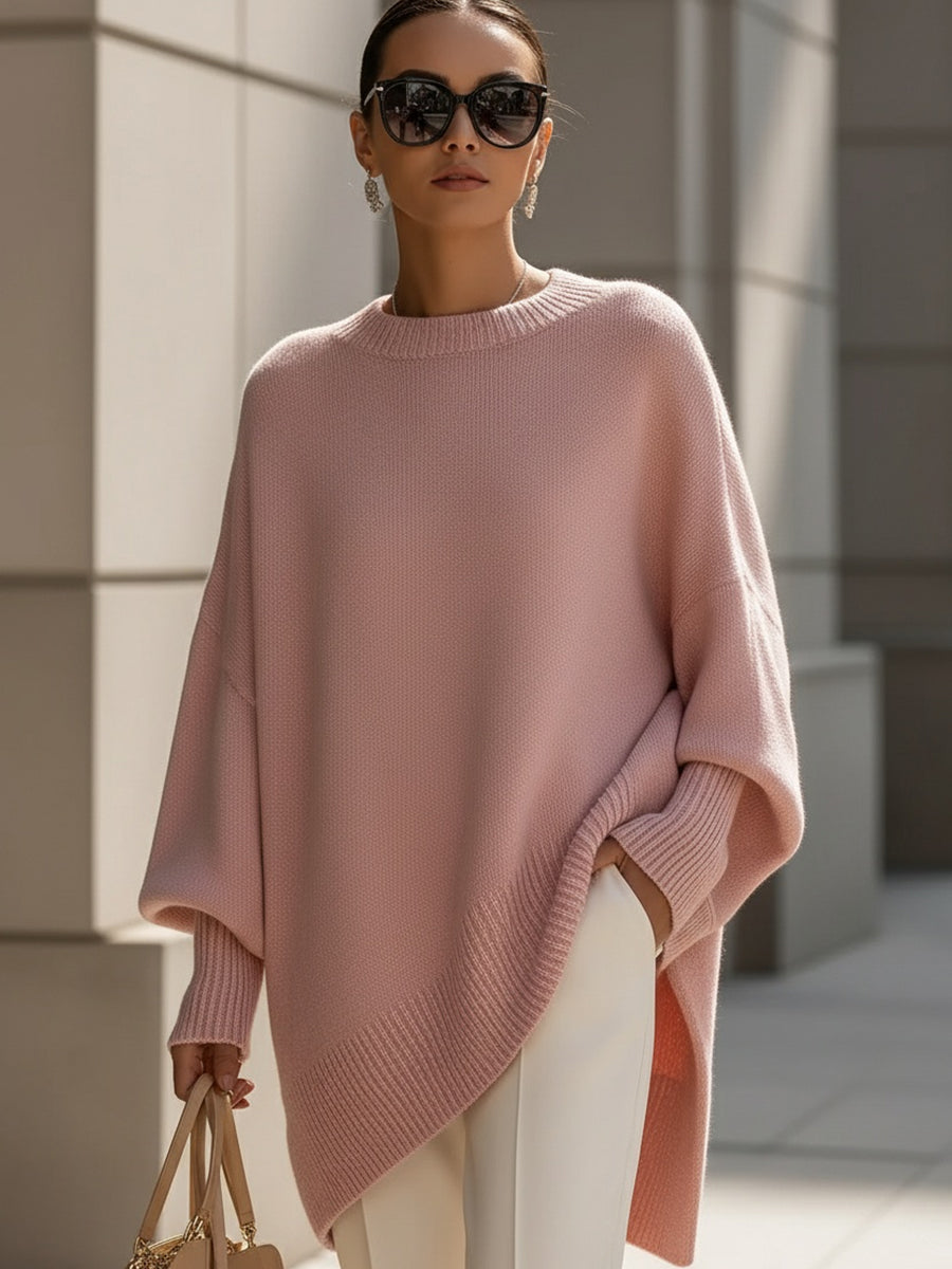 Isolde | Cozy Oversized Knit Sweater with Draped Design