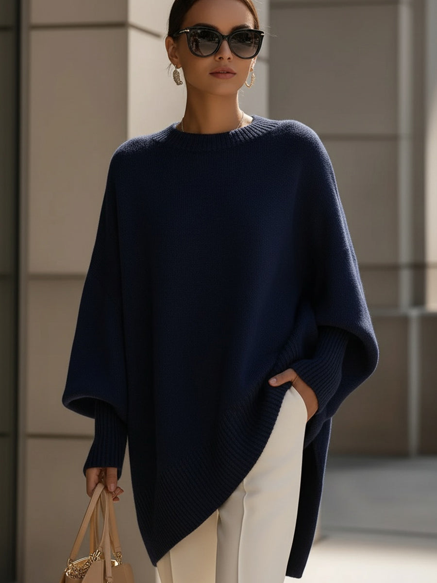 Isolde | Cozy Oversized Knit Sweater with Draped Design