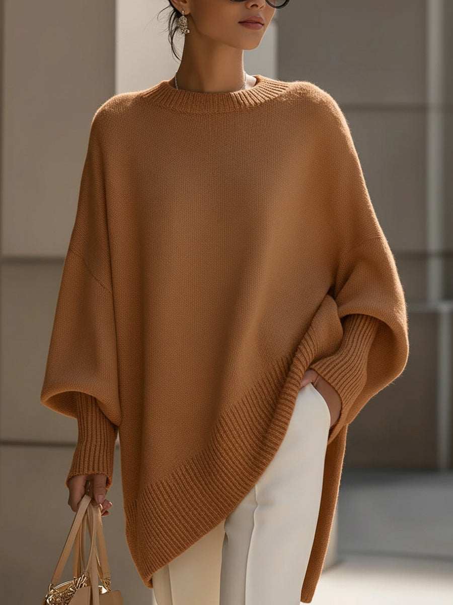 Isolde | Cozy Oversized Knit Sweater with Draped Design
