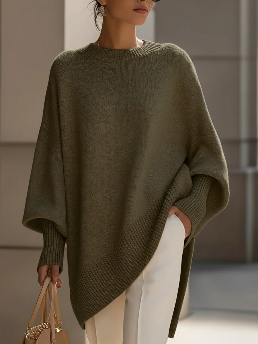 Isolde | Cozy Oversized Knit Sweater with Draped Design