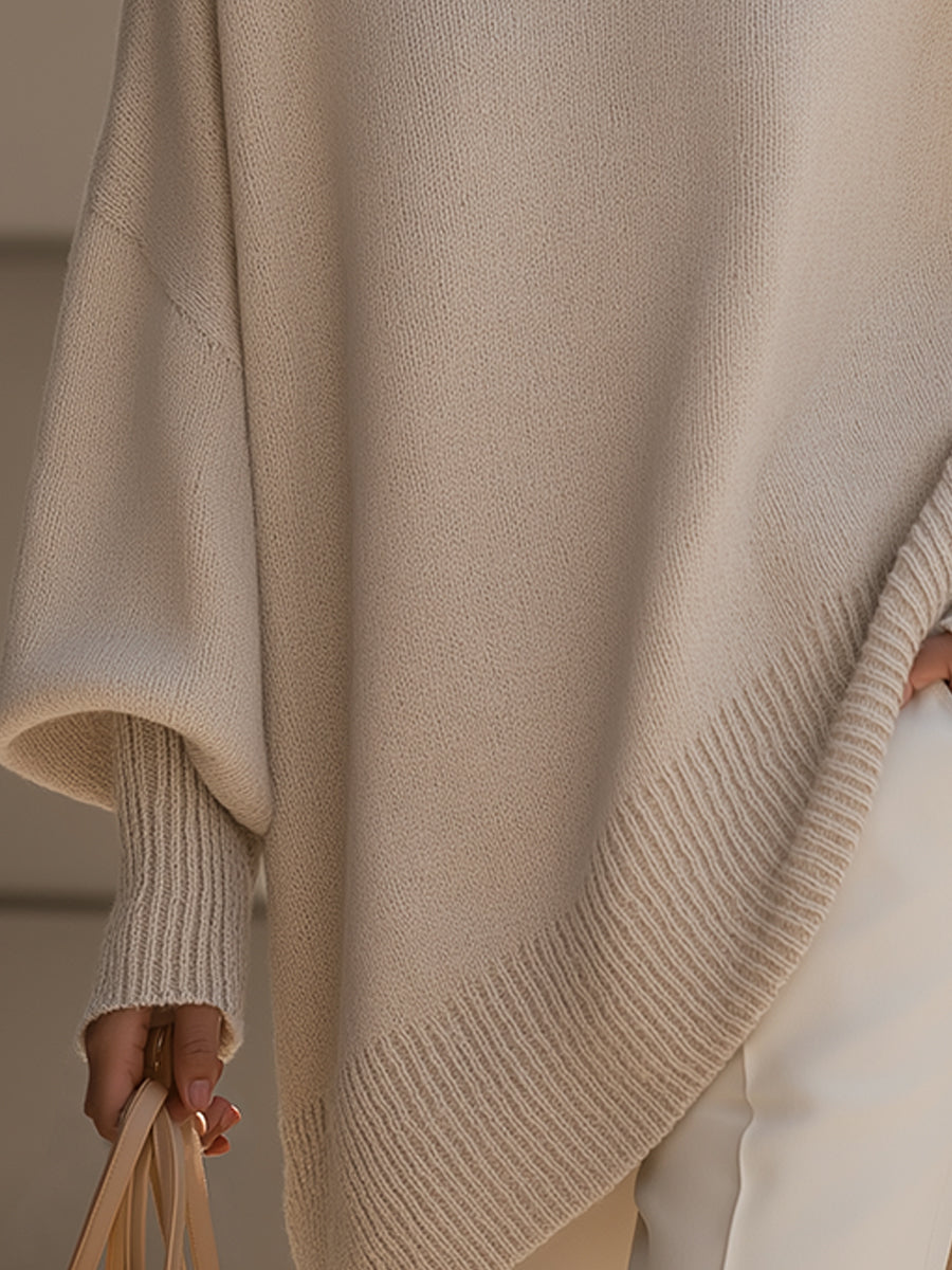 Isolde | Cozy Oversized Knit Sweater with Draped Design