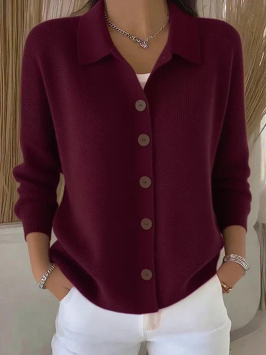 Josephine™ | Roll Neck Button-Front Jumper