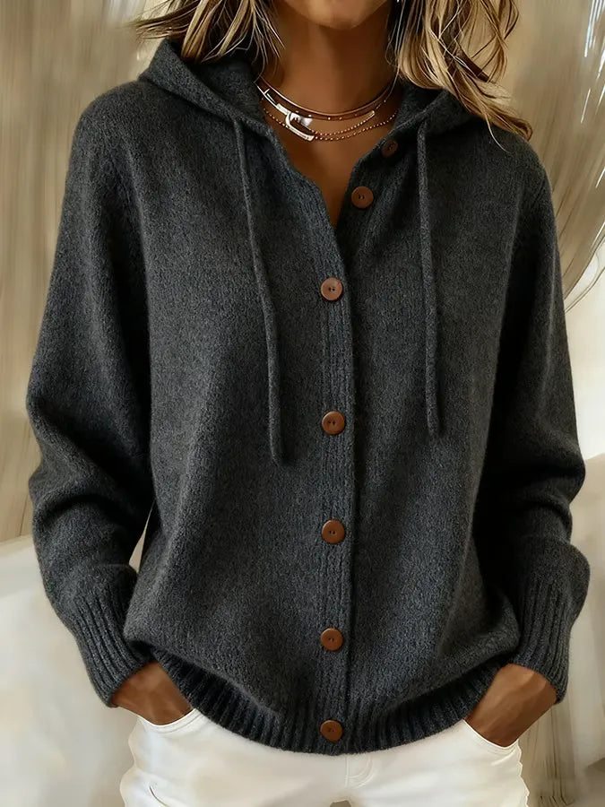 Brenda™ | Cosy Hooded Button-Up Cardigan